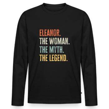 Eleanor die Beste, Frau Mythos Legende, lustig am besten - Männer Premium Bio Langarmshirt - Schwarz - Vorne - Nico (187cm)