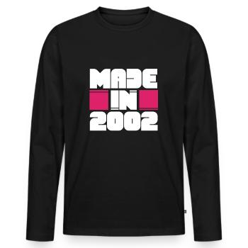 Fabriqué en 2002 Awesome Retro Birthday Vintage Born - T-shirt manches longues Premium bio Homme - noir - Devant - Nico (187cm)