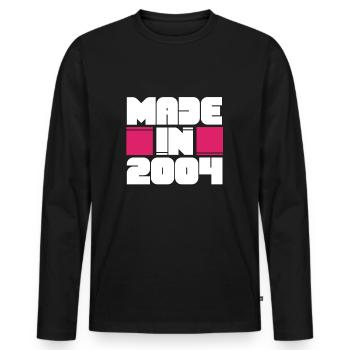 Fabriqué en 2004 Awesome Retro Birthday Vintage Born - T-shirt manches longues Premium bio Homme - noir - Devant - Nico (187cm)