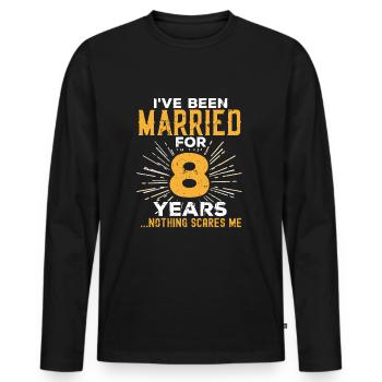 8. Hochzeitstag Lustige Paare Ehegeschenk - Männer Premium Bio Langarmshirt - Schwarz - Vorne - Nico (187cm)
