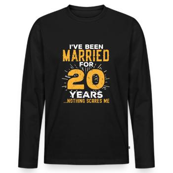 20e anniversaire de mariage Drôles de couples mariés - T-shirt manches longues Premium bio Homme - noir - Devant - Nico (187cm)