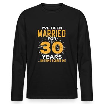 30th Wedding Anniversary Funny Couples Married - Men's Premium Organic Long Sleeve Shirt - black - Front - Nico (187cm)
