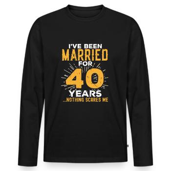 40th Wedding Anniversary Funny Couples Married - Men's Premium Organic Long Sleeve Shirt - black - Front - Nico (187cm)