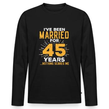 45e anniversaire de mariage Drôles de couples mariés - T-shirt manches longues Premium bio Homme - noir - Devant - Nico (187cm)