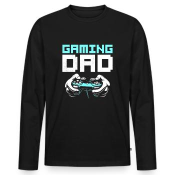 Gaming Dad Gamer Funny Vatertag - Männer Premium Bio Langarmshirt - Schwarz - Vorne - Nico (187cm)