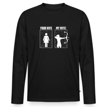 Your Wife, My Wife - Archery Wife Archery - Men's Premium Organic Long Sleeve Shirt - black - Front - Nico (187cm)
