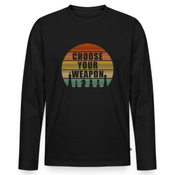 Choose your weapon échecs rengaine cadeau - T-shirt manches longues Premium bio Homme - noir - Devant - Nico (187cm)