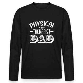 Physiotherapy - Men's Premium Organic Long Sleeve Shirt - black - Front - Nico (187cm)