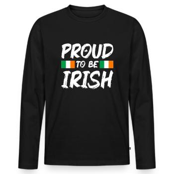 Drapeau de l'Irlande Drapeau irlandais vintage Dublin - T-shirt manches longues Premium bio Homme - noir - Devant - Nico (187cm)