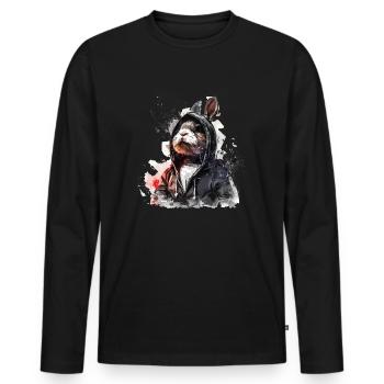 Der Ostern Pate - Männer Premium Bio Langarmshirt - Schwarz - Vorne - Nico (187cm)