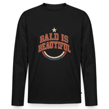 Männer Glatze Geschenkidee Bald Is Beautiful - Männer Premium Bio Langarmshirt - Schwarz - Vorne - Nico (187cm)