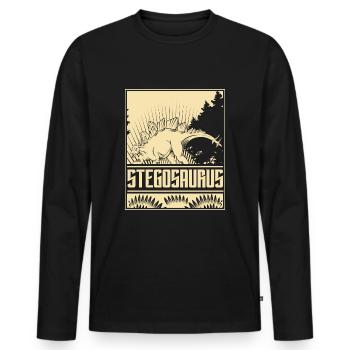 Stegosaurus Dino Vintage - T-shirt manches longues Premium bio Homme - noir - Devant - Nico (187cm)