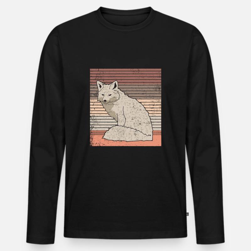 Polarfuchs - Männer Premium Bio Langarmshirt - Schwarz
