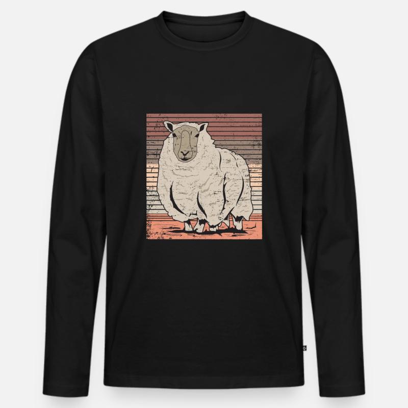 Schaf - Männer Premium Bio Langarmshirt - Schwarz