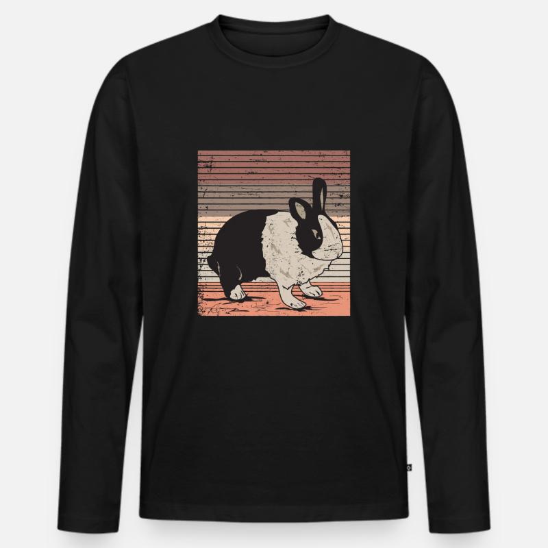 Holländerkaninchen - Männer Premium Bio Langarmshirt - Schwarz