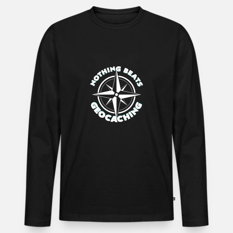 Geocaching - Männer Premium Bio Langarmshirt - Schwarz