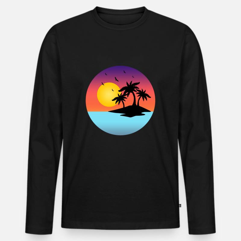 Strand - Männer Premium Bio Langarmshirt - Schwarz