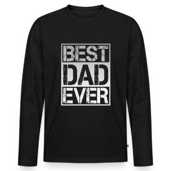 Best dad - Men's Premium Organic Long Sleeve Shirt - black - Front - Nico (187cm)