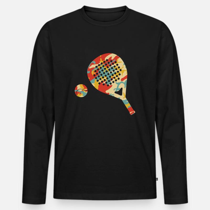 Padel - Männer Premium Bio Langarmshirt - Schwarz