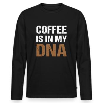 Kaffee Coffee is in my DNA Fun - Men's Premium Organic Long Sleeve Shirt - black - Front - Nico (187cm)