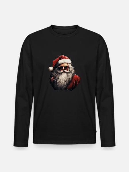 Santa Claus - Men's Premium Organic Long Sleeve Shirt - black