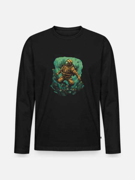 Plongeur - T-shirt manches longues Premium bio Homme - noir