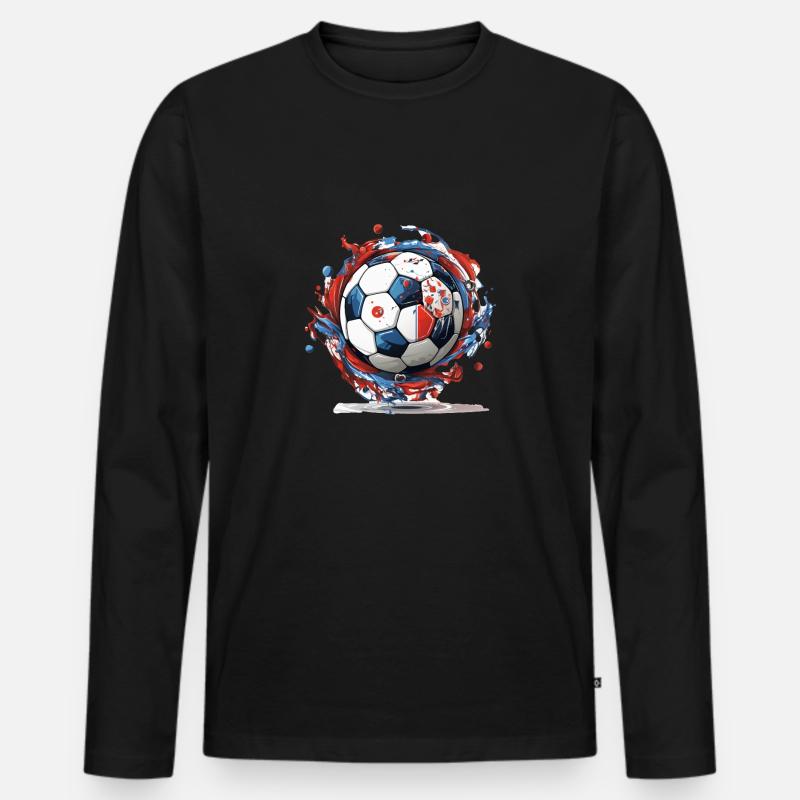 Fußball Ball - Männer Premium Bio Langarmshirt - Schwarz