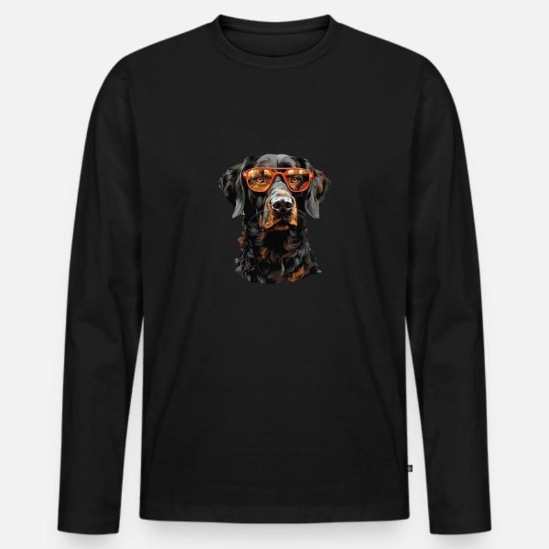 Hund - Männer Premium Bio Langarmshirt - Schwarz