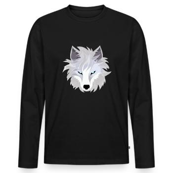 Wolf - Illustration - Men's Premium Organic Long Sleeve Shirt - black - Front - Nico (187cm)