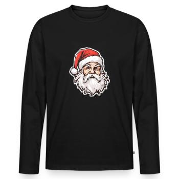 Père Noël - illustration - T-shirt manches longues Premium bio Homme - noir - Devant - Nico (187cm)