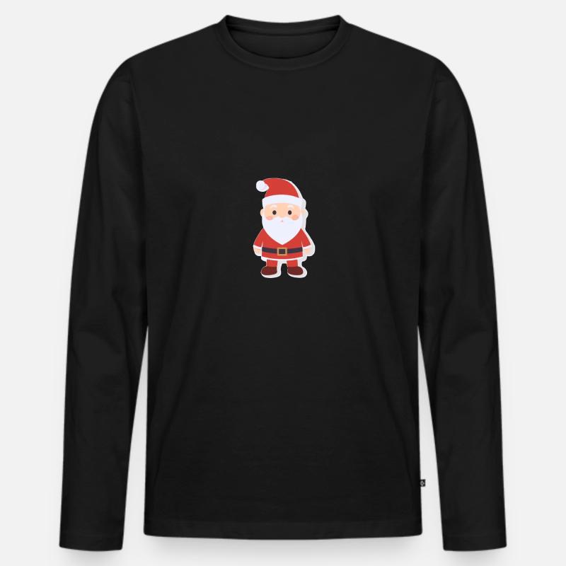 Weihnachtsmann - Illustration - Männer Premium Bio Langarmshirt - Schwarz