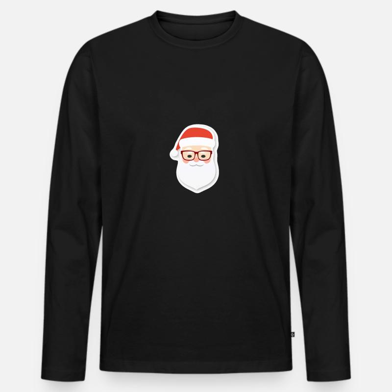 Weihnachtsmann - Illustration - Männer Premium Bio Langarmshirt - Schwarz