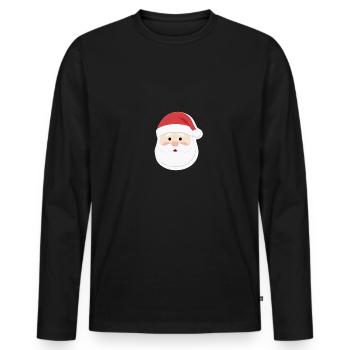Père Noël - illustration - T-shirt manches longues Premium bio Homme - noir - Devant - Nico (187cm)