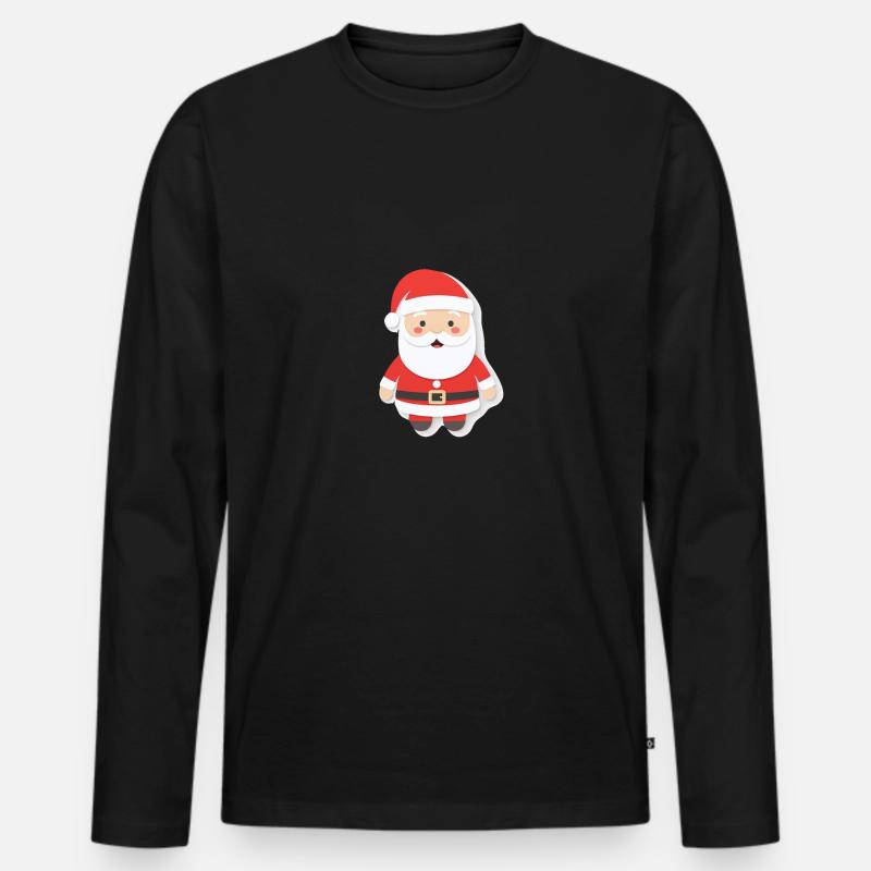 Weihnachtsmann - Illustration - Männer Premium Bio Langarmshirt - Schwarz