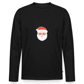 Père Noël - illustration - T-shirt manches longues Premium bio Homme - noir - Devant - Nico (187cm)