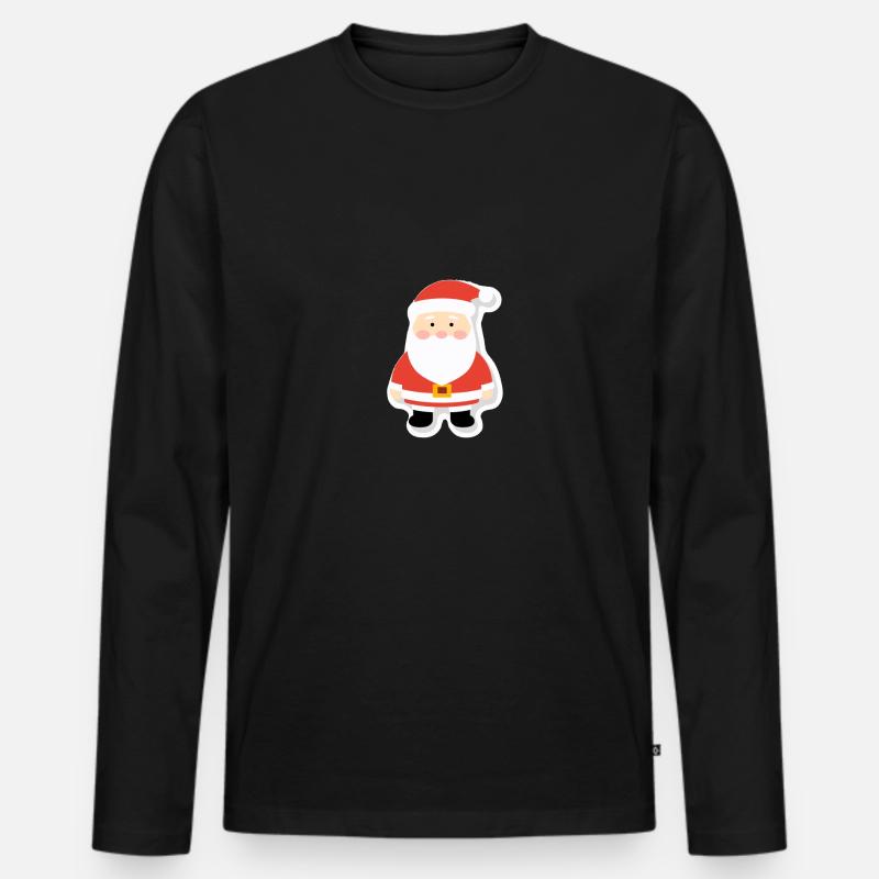 Weihnachtsmann - Illustration - Männer Premium Bio Langarmshirt - Schwarz