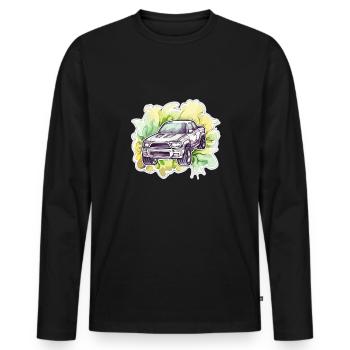 Car - Illustration - Men's Premium Organic Long Sleeve Shirt - black - Front - Nico (187cm)