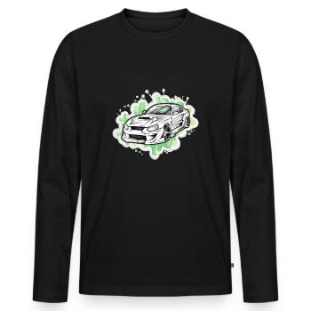 Auto - Illustration - Männer Premium Bio Langarmshirt - Schwarz - Vorne - Nico (187cm)