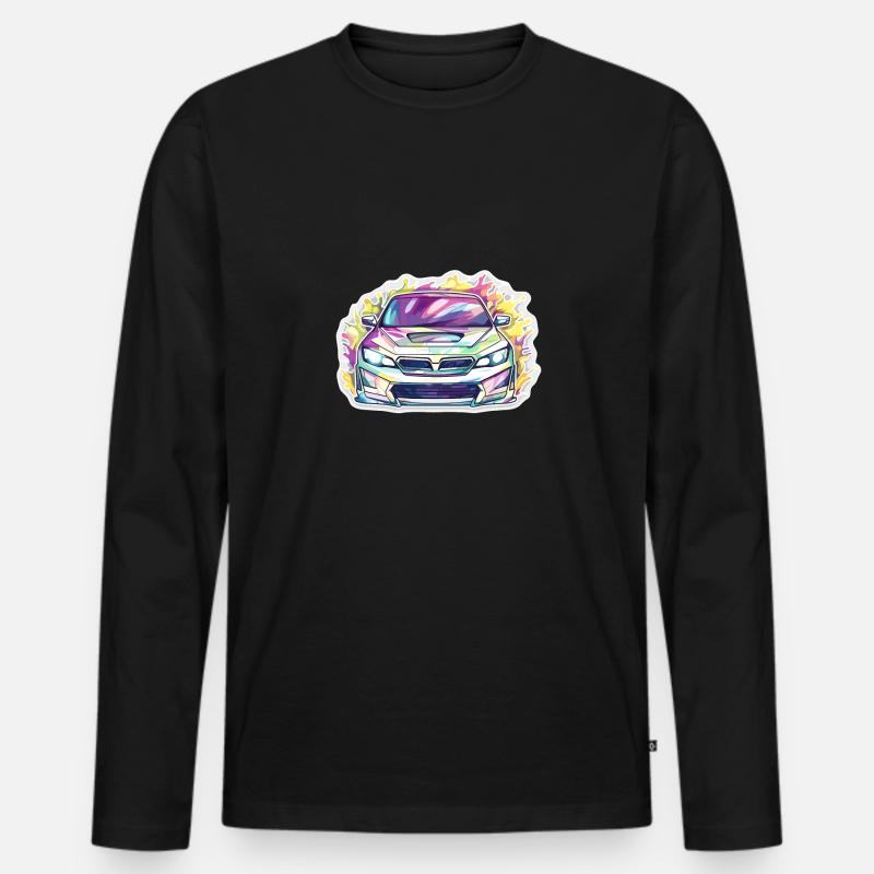 Auto - Illustration - Männer Premium Bio Langarmshirt - Schwarz