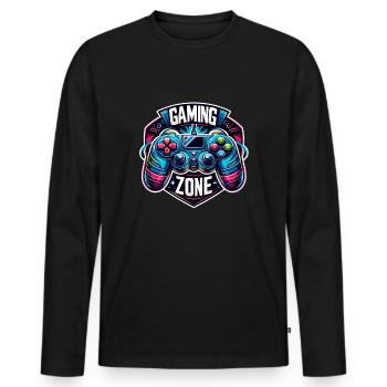 Gaming Zone - Controller Illustration - Men's Premium Organic Long Sleeve Shirt - black - Front - Nico (187cm)