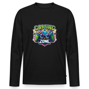 Gaming Zone - Controller Illustration - Men's Premium Organic Long Sleeve Shirt - black - Front - Nico (187cm)