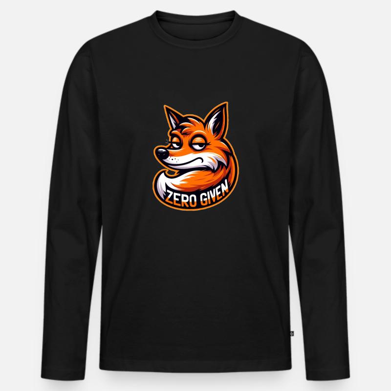 Zero Given - Fuchs Illustration - Männer Premium Bio Langarmshirt - Schwarz