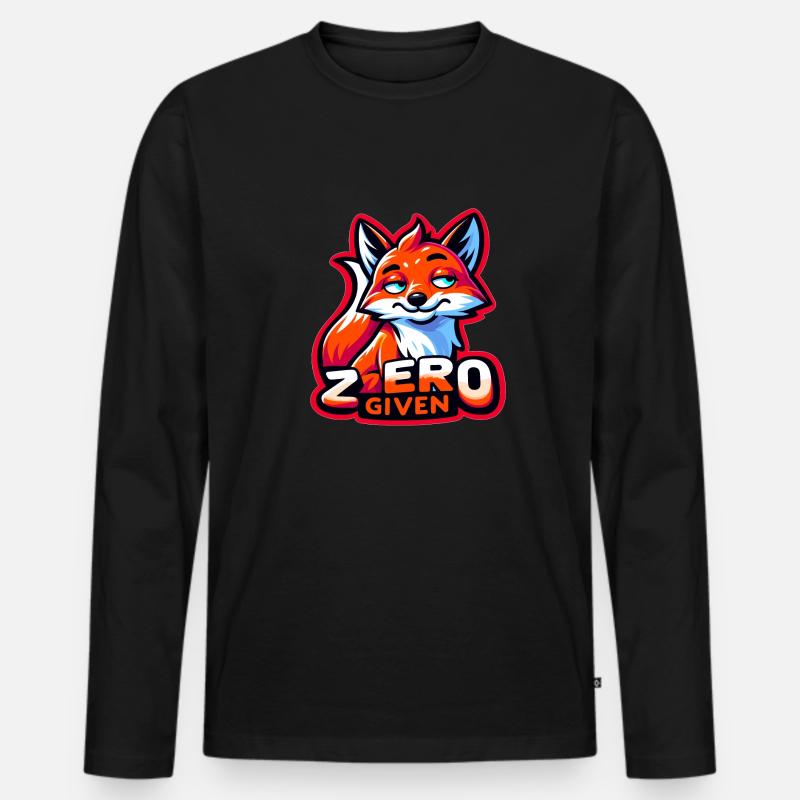 Zero Given - Fuchs Illustration - Männer Premium Bio Langarmshirt - Schwarz
