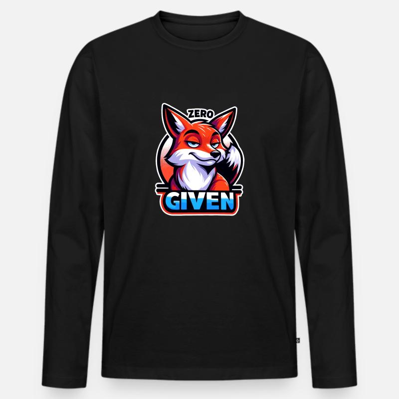 Zero Given - Fuchs Illustration - Männer Premium Bio Langarmshirt - Schwarz