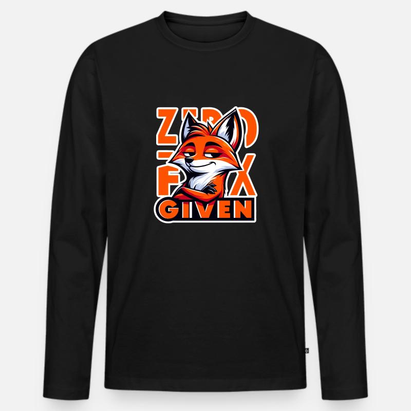 Zero Given - Fox Illustration - Men's Premium Organic Long Sleeve Shirt - black