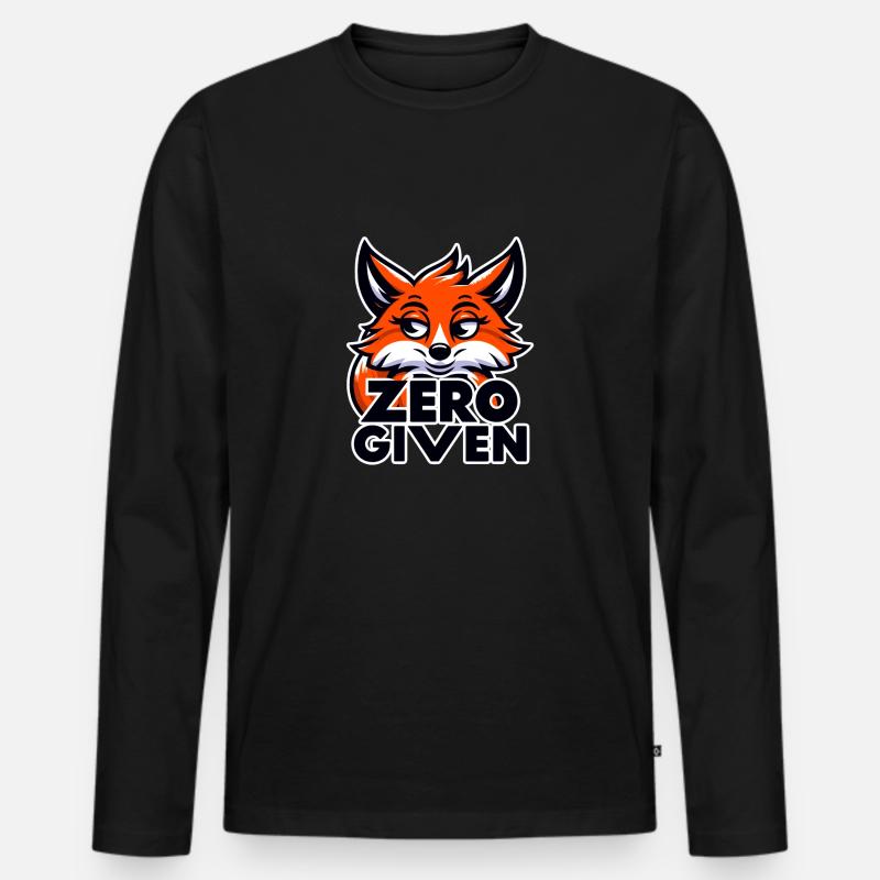 Zero Given - Fuchs Illustration - Männer Premium Bio Langarmshirt - Schwarz