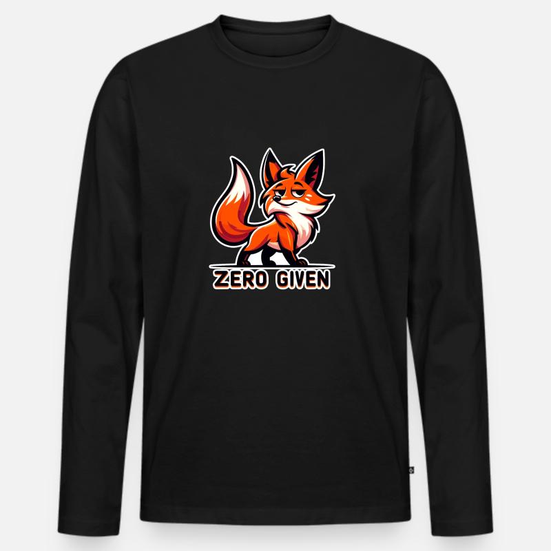 Zero Given - Fuchs Illustration - Männer Premium Bio Langarmshirt - Schwarz