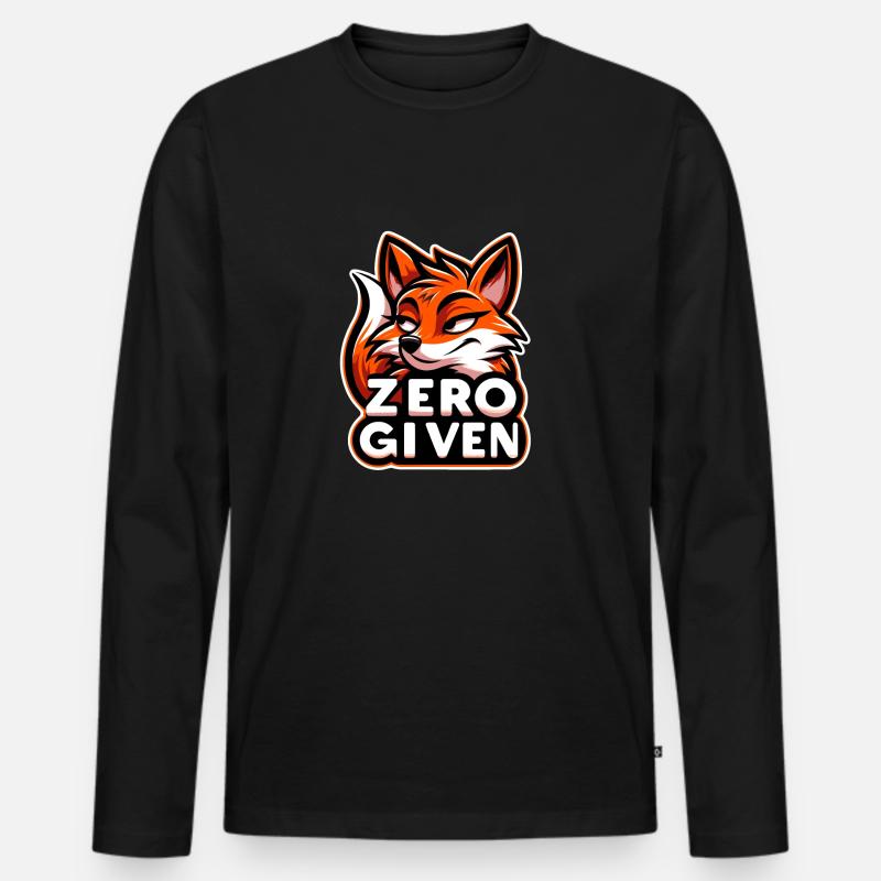 Zero Given - Fuchs Illustration - Männer Premium Bio Langarmshirt - Schwarz