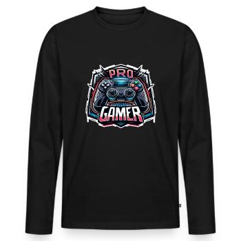 Pro Gamer - Controller Illustration - Men's Premium Organic Long Sleeve Shirt - black - Front - Nico (187cm)