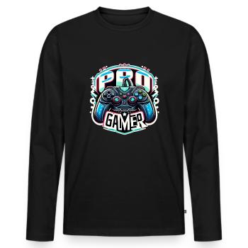Pro Gamer - Controller Illustration - Men's Premium Organic Long Sleeve Shirt - black - Front - Nico (187cm)